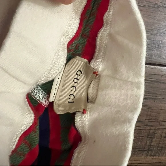 Gucci Kids Cream and Red Logo Joggers - Picture 2 of 4